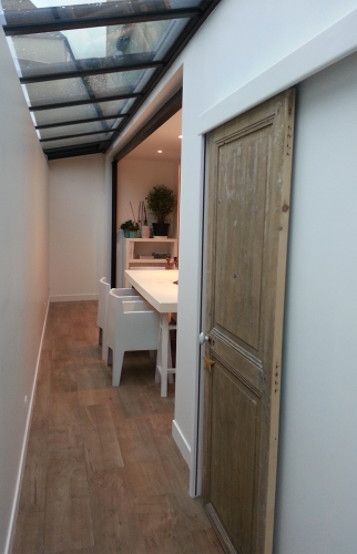 extension avec toit en verre à Pessac