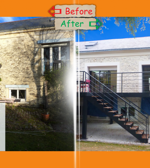 Rénovation façade et terrasse moderne proche de Marmande par Sandrine Férin, La Maison Des Travaux de Marmande.