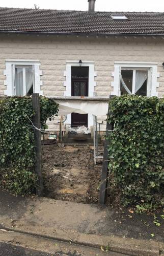 Phase terrassement de l'allée