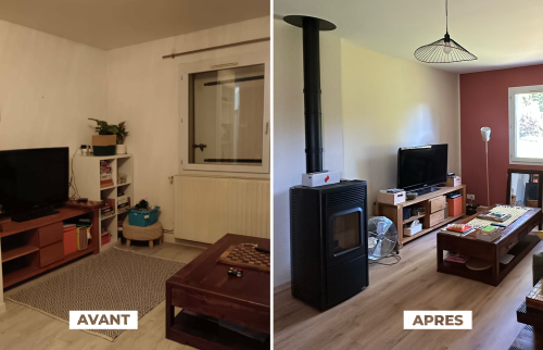 Rénovation salon - avant/après