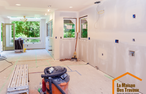 PENDANT Pose des plaques de plâtres et désignation des points électriques