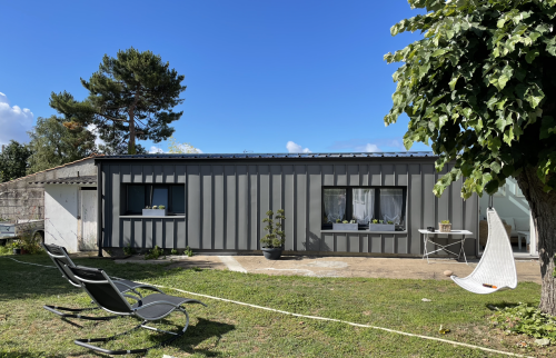 Création d'une suite parentale à Bouguenais - Isolation de la dépendance par l'extérieur avec bardage zinc quartz