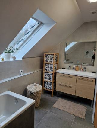 Rénovation de salle de bain, meuble vasque, et baignoire à Dietwiller