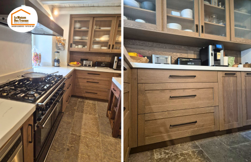  cuisine sur mesure Gex, rénovation cuisine Gex, ébéniste cuisine Pays de Gex, cuisine bois et pierre, cuisine moderne, aménagement cuisine maison, cuisine design