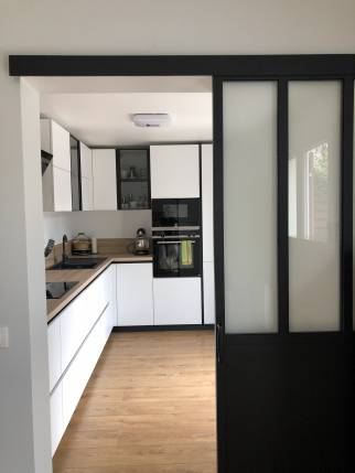 Verrière d'atelier porte coulissante