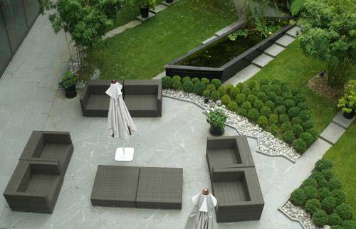 Aménagement de jardin terrasse et allée à Buc (78)