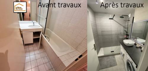 Première salle de bain avant et après travaux (Brunoy 91800)