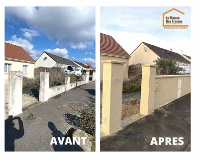 Finition du muret et piliers