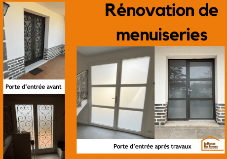 Rénovation de menuiserie avec remplacement de porte d'entrée - Nantes 44