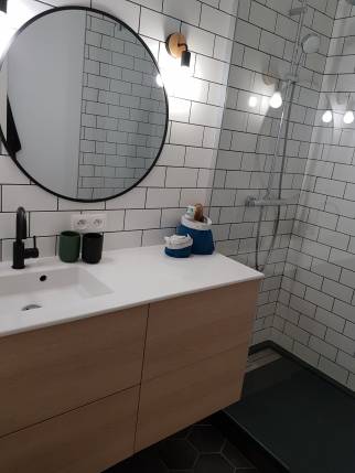 meuble simple vasque et miroir