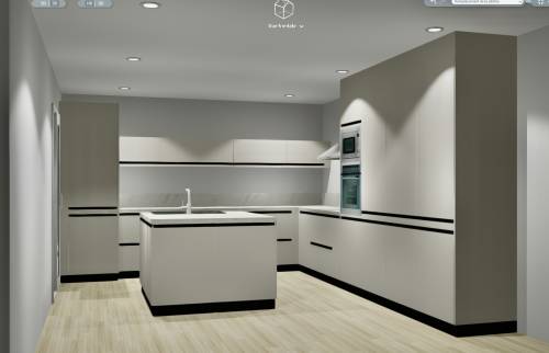 Projection 3D de la future cuisine