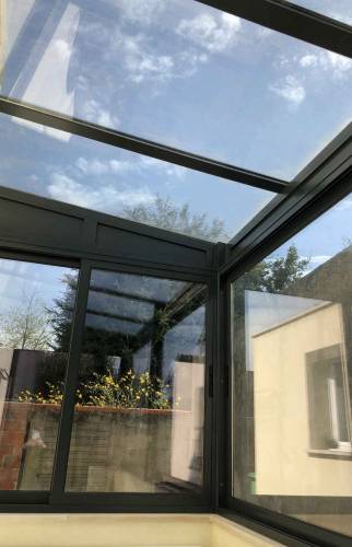 Véranda toiture en verre
