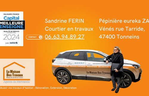 Sandrine FERIN, courtier en travaux à Marmande – Conseil, artisans locaux et suivi de chantier à Ste Bazeille.
