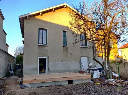 Extension Maison à Lyon - Bron - Réalisation du Plancher Bois
