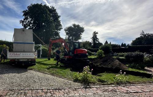 Travaux pendant l'assainissement