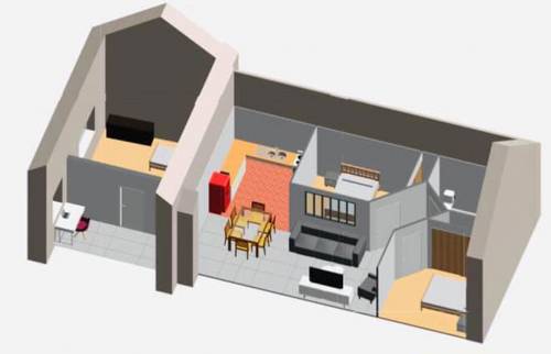 Maquette de la transformation en habitation