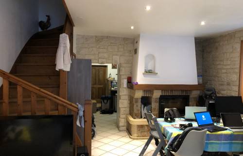 salon avec cheminée, avant travaux