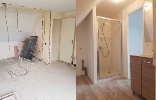 Rénovation salle de bain mansardée - Amiens