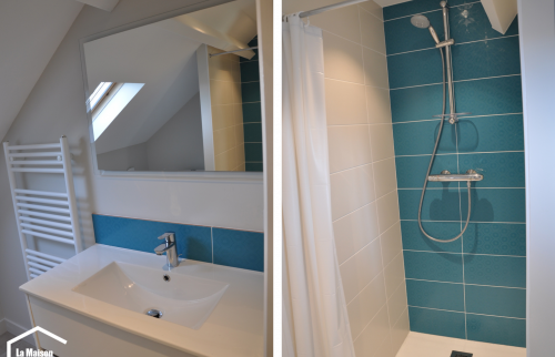 Salle de bain avec douche