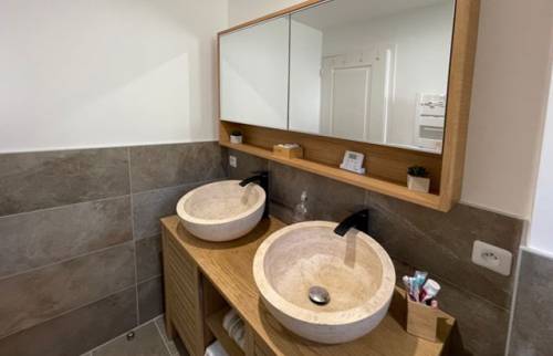 Le meuble et l'armoire de toilette