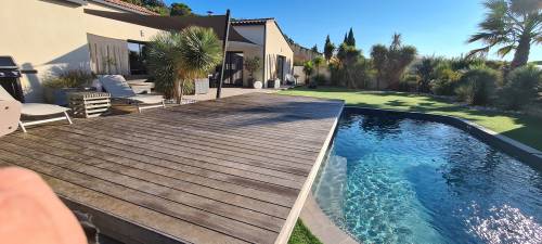 Construction d'un bassin oval