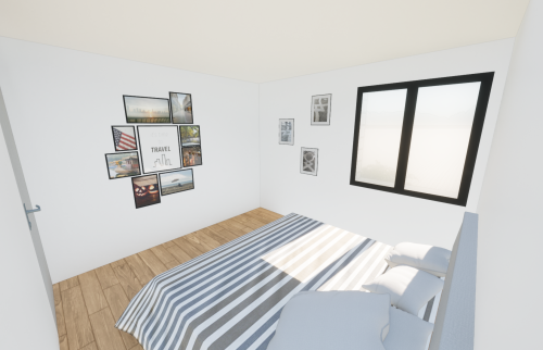 Plans 3D - Surélévation de maison à Vertou - chambre 2