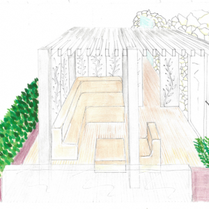 mobilier de jardin design sur terrasse à Paris – aménagement par Gaëlle Simon