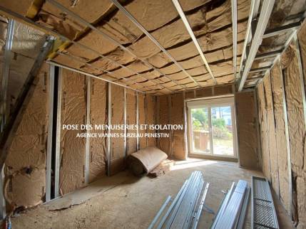 Mise en place de baie vitrée La maison des travaux vannes sarzeau Pénestin