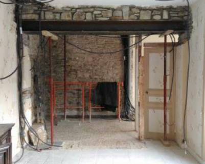 pose des IPN ou HEA et montage des pierres apparentes