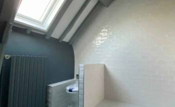 Salle de bain bleue La Maison des Travaux Rouen