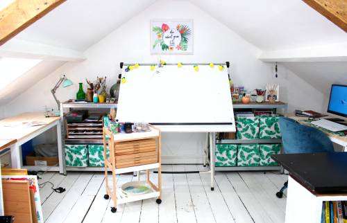 aménagement de combles en un atelier artistique