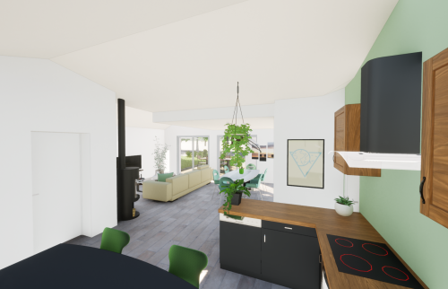 Extension de maison de 60 m² à Pont-Saint-Martin - Vue 3D