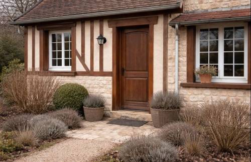Ancienne porte d’entrée en bois à Touques