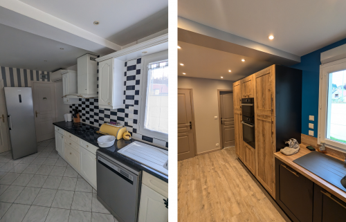 Avant et après travaux cuisine Orléans