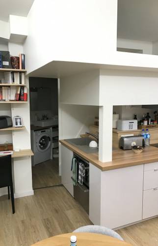 renovation agencement complete studio paris 75017 cuisine