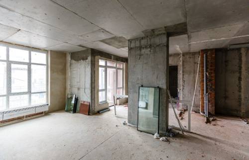 Le chantier à nu, appartement à Deauville