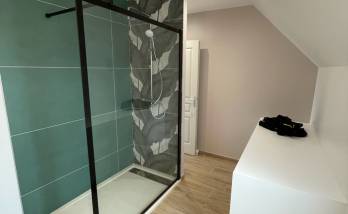 Douche avec receveur extra plat