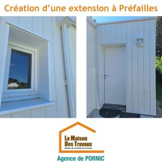 Construction d'une extension bois avant-après - Préfailles 44770