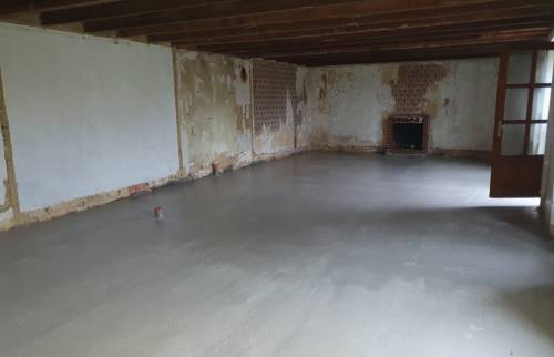 sol avant travaux plancher chauffant bruz