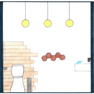 plan de WC adapté aux personnes à mobilité réduite – projet Gaëlle Simon dans l’Oise