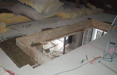 Ouverture d'une trémie d'escalier dans dalle béton
