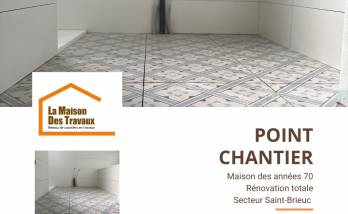 Nouvelle salle de bains rénovée avec carrelage contemporain à Saint-Brieuc