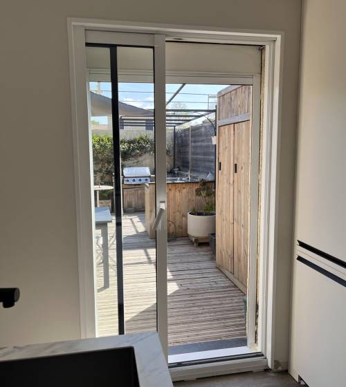 Porte vitrée glandage