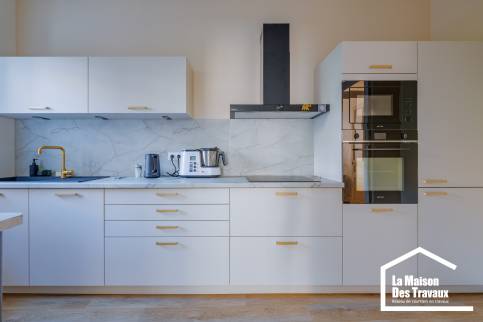 Charme de l'ancien mis en valeur pour cette rénovation complète d'un appartement dans le quartier Lyon Croix Rousse et amélioration de la performance enérgétique (DPE) - Lyon (69004)
