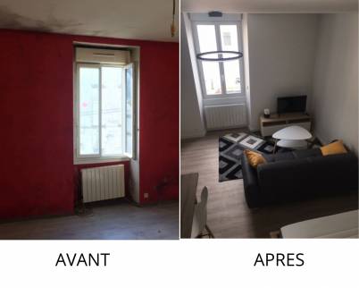 Travaux de rénovation de salon dans un appartement à Nantes 44