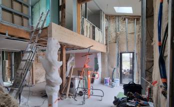 Montage murs et IPN sous nouvelle charpente futur loft à Meaux (77100)