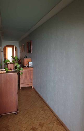 Ancien couloir avec sa cloison et son ancien carrelage