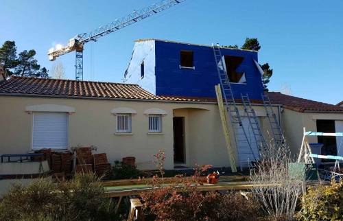Travaux en cours - Surélévation de 35 m² à Bouguenais