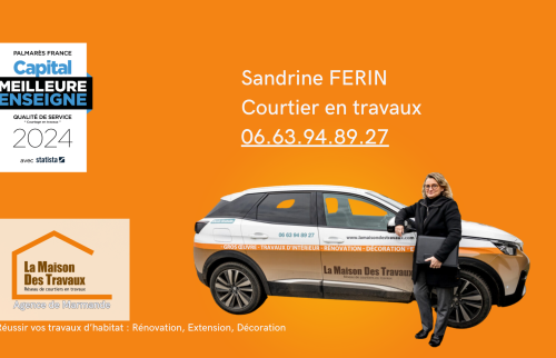 Votre courtier en travaux à Agen 📞 Sandrine Ferin vous accompagne pour vos projets de rénovation, extension et décoration. Contactez La Maison Des Travaux !