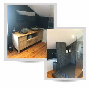 Salle de bain Black&Bois - Jennifer Paris - La Maison Des Architectes